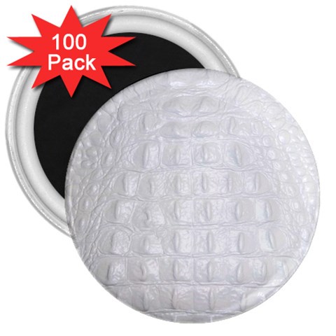 Ll Alligator White 3  Magnet (100 pack) from ArtsNow.com Front