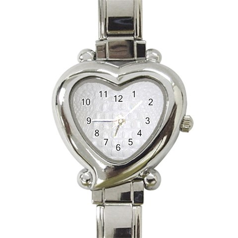 Ll Alligator White Heart Italian Charm Watch from ArtsNow.com Front