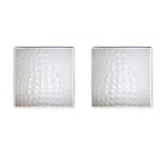 Ll Alligator White Cufflinks (Square)