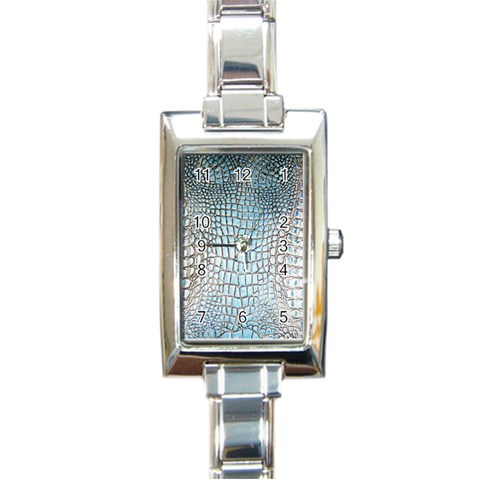 Ll Alligator Blue Rectangular Italian Charm Watch from ArtsNow.com Front