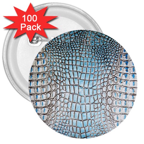 Ll Alligator Blue 3  Button (100 pack) from ArtsNow.com Front