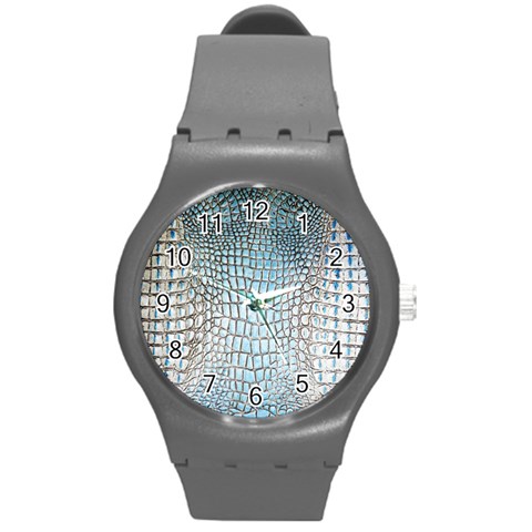 Ll Alligator Blue Round Plastic Sport Watch Medium from ArtsNow.com Front