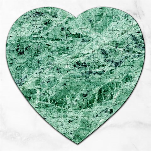12x12 Gemstone Green Marble Jigsaw Puzzle (Heart) from ArtsNow.com Front