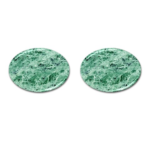 12x12 Gemstone Green Marble Cufflinks (Oval) from ArtsNow.com Front(Pair)