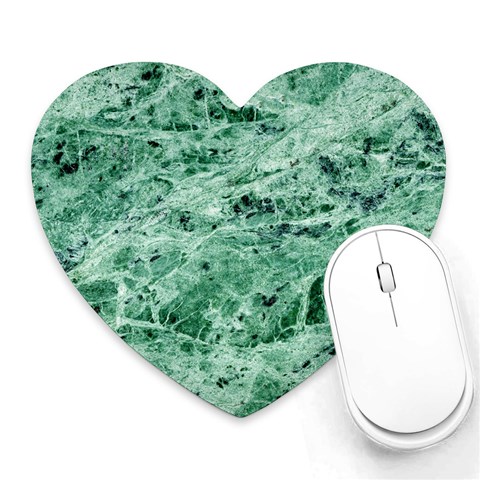12x12 Gemstone Green Marble Mousepad (Heart) from ArtsNow.com Front