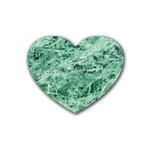 12x12 Gemstone Green Marble Rubber Coaster (Heart)