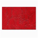Leather Look & Skins Cracked Red Leather Postcard 4  x 6 