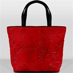 Leather Look & Skins Cracked Red Leather Bucket Bag