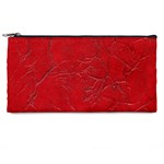 Leather Look & Skins Cracked Red Leather Pencil Case
