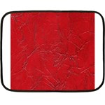 Leather Look & Skins Cracked Red Leather Mini Fleece Blanket(Two Sides)