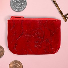 Leather Look & Skins Cracked Red Leather Mini Coin Purse from ArtsNow.com Front