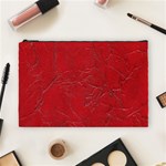 Leather Look & Skins Cracked Red Leather Cosmetic Bag (Large)