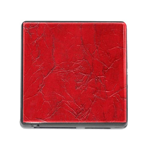 Leather Look & Skins Cracked Red Leather Memory Card Reader with Storage (Square) from ArtsNow.com Front