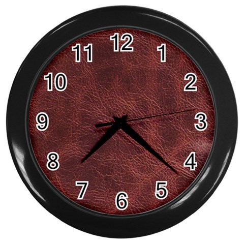 Leather Look & Skins Capri Brown Wall Clock (Black) from ArtsNow.com Front