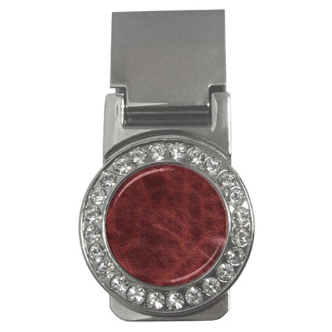 Leather Look & Skins Capri Brown Money Clip (CZ) from ArtsNow.com Front