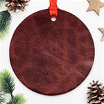 Leather Look & Skins Capri Brown Round Ornament (Two Sides)
