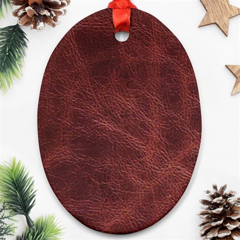 Leather Look & Skins Capri Brown Oval Ornament (Two Sides) from ArtsNow.com Front