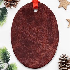Leather Look & Skins Capri Brown Oval Ornament (Two Sides) from ArtsNow.com Back