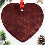 Leather Look & Skins Capri Brown Heart Ornament (Two Sides)