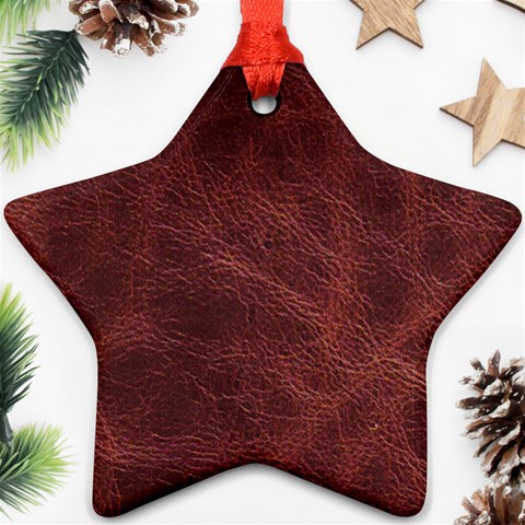 Leather Look & Skins Capri Brown Star Ornament (Two Sides) from ArtsNow.com Front
