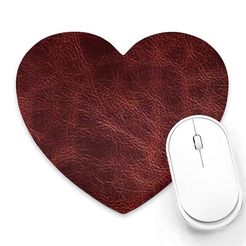 Leather Look & Skins Capri Brown Mousepad (Heart) from ArtsNow.com Front