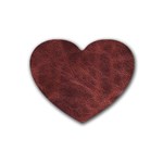 Leather Look & Skins Capri Brown Rubber Coaster (Heart)