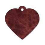 Leather Look & Skins Capri Brown Dog Tag Heart (Two Sides)