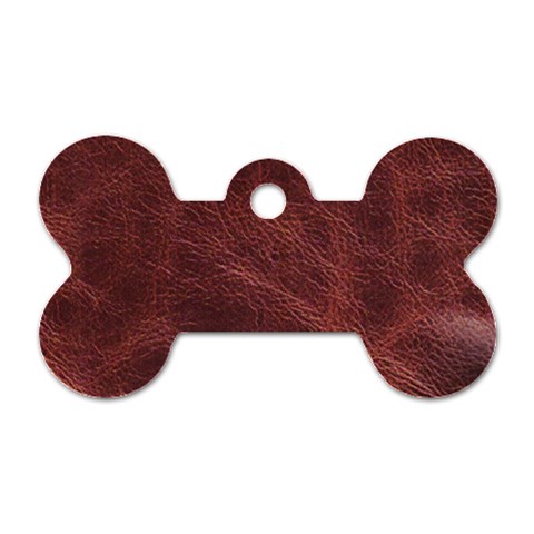 Leather Look & Skins Capri Brown Dog Tag Bone (One Side) from ArtsNow.com Front