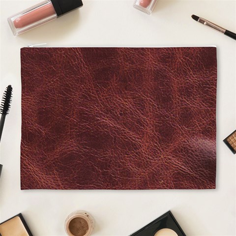 Leather Look & Skins Capri Brown Cosmetic Bag (XL) from ArtsNow.com Front
