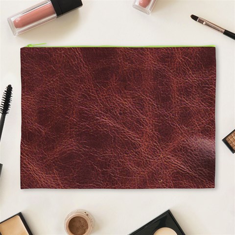 Leather Look & Skins Capri Brown Cosmetic Bag (XL) from ArtsNow.com Front