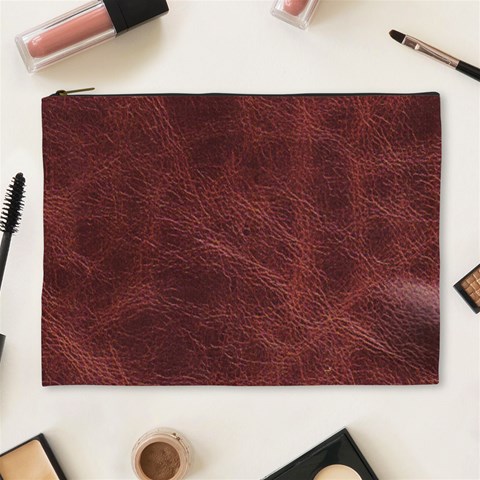 Leather Look & Skins Capri Brown Cosmetic Bag (XL) from ArtsNow.com Front