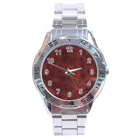 Leather Look & Skins Capri Brown Stainless Steel Analogue Men’s Watch from ArtsNow.com Front