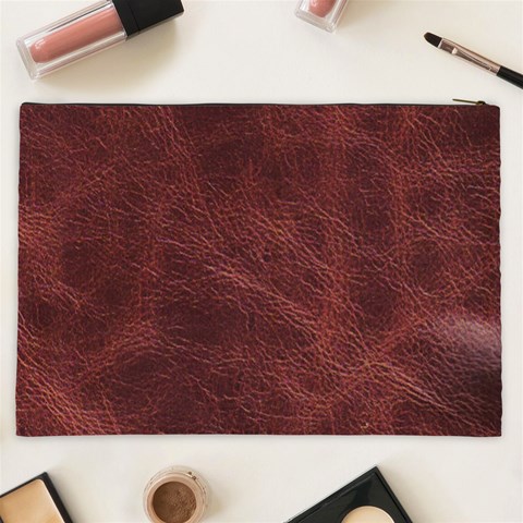 Leather Look & Skins Capri Brown Cosmetic Bag (XXL) from ArtsNow.com Back