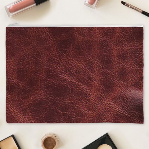 Leather Look & Skins Capri Brown Cosmetic Bag (XXXL) from ArtsNow.com Front