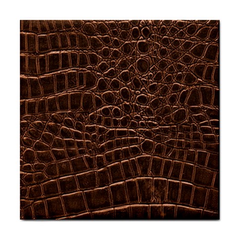 Leather Look & Skins Brown Crocodile Tile Coaster from ArtsNow.com Front