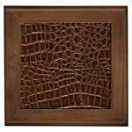Leather Look & Skins Brown Crocodile Framed Tile