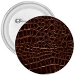 Leather Look & Skins Brown Crocodile 3  Button