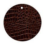 Leather Look & Skins Brown Crocodile Ornament (Round)