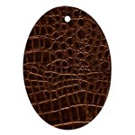 Leather Look & Skins Brown Crocodile Ornament (Oval)