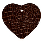 Leather Look & Skins Brown Crocodile Ornament (Heart)