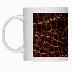 Leather Look & Skins Brown Crocodile White Mug from ArtsNow.com Left