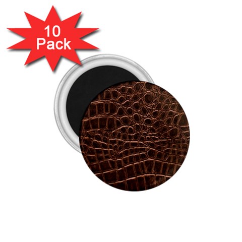 Leather Look & Skins Brown Crocodile 1.75  Magnet (10 pack)  from ArtsNow.com Front