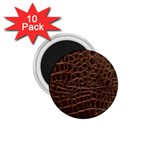 Leather Look & Skins Brown Crocodile 1.75  Magnet (10 pack) 