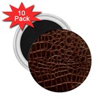 Leather Look & Skins Brown Crocodile 2.25  Magnet (10 pack)