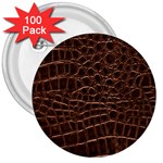 Leather Look & Skins Brown Crocodile 3  Button (100 pack)