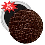 Leather Look & Skins Brown Crocodile 3  Magnet (100 pack)