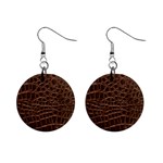 Leather Look & Skins Brown Crocodile 1  Button Earrings