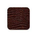 Leather Look & Skins Brown Crocodile Rubber Coaster (Square)