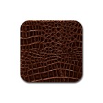 Leather Look & Skins Brown Crocodile Rubber Square Coaster (4 pack)