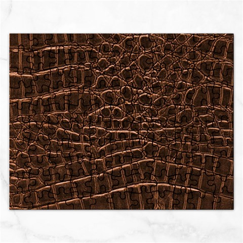 Leather Look & Skins Brown Crocodile Jigsaw Puzzle (Rectangular) from ArtsNow.com Front